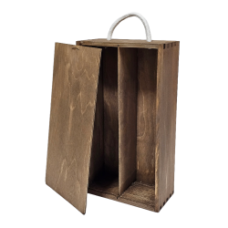 Pudełko zasuwane na 2 butelki brązowe